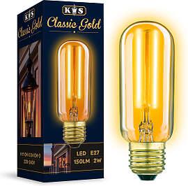 Classic Gold LED 2W Tube