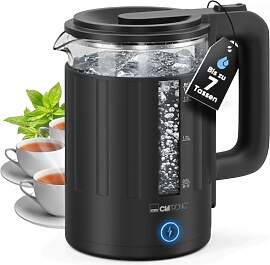 Clatronic Wasserkocher Glas | 1,7 Liter | BPA frei 