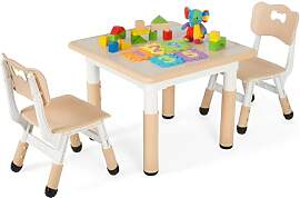 Clevich Kindertisch mit 2 Stühlen, Tisch Stuhl