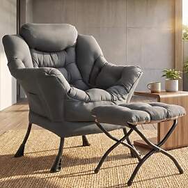 Clevich Ohrensessel mit Hocker, Lazy Chair,