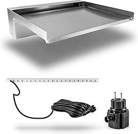 CLGarden Edelstahl Wasserfall 30cm Element mit LED 