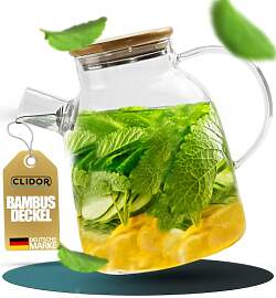 CLIDOR Teekanne mit Siebeinsatz - 1,6 Liter,