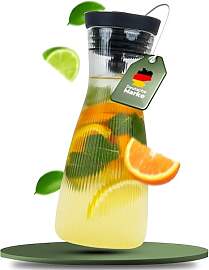 CLIDOR Wasserkaraffe mit Deckel - 1 L, edles