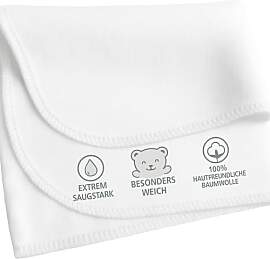 Clinotest Moltonwindeln weiß in 40x40 cm -100%