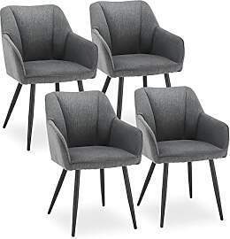 CLIPOP Esszimmerstühle 4er Set Leinen