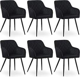CLIPOP Esszimmerstühle 6er Set, Küchenstuhl Samt 