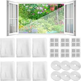 CLIUNT 6 Stück Fliegengitter Fenster,130 x 150cm