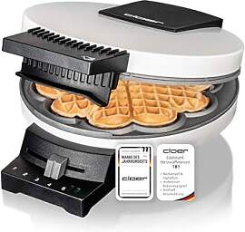 Cloer 181 Waffeleisen für eine Herzwaffel, 930 W, 