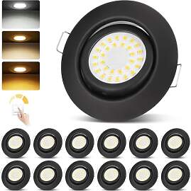 cloksh LED Einbaustrahler 230V Dimmbar Schwarz LED 