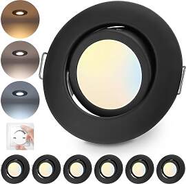 cloksh LED Einbaustrahler 230V Dimmbar Schwarz LED 