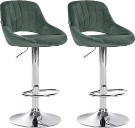 CLP 2er Set Barhocker Milet Mit Samt-Bezug I