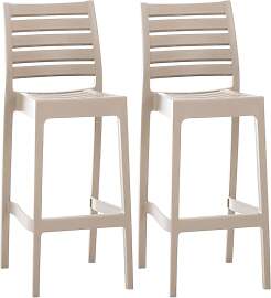 CLP 2er Set Outdoor-Barhocker Ares Mit Fußstütze 