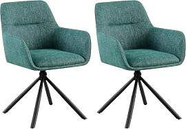 CLP 2er Set Stuhl Tipton Stoffbezug I Schwenkbarer 