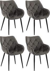 CLP 4er Set Stuhl Tanna Samt I Gesteppter