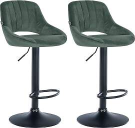 CLP Barhocker 2er Set höhenverstellbar mit Lehne