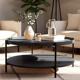 CLP Couchtisch rund Holz Corbitan, Sofatisch 2