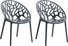 CLP Gartenstuhl 2er Set, stapelbar und wetterfest, 