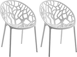 CLP Gartenstuhl 2er Set, stapelbar und wetterfest, 