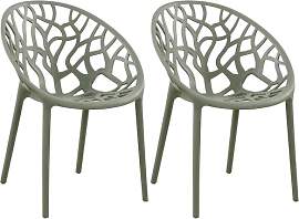CLP Gartenstuhl 2er Set, stapelbar und wetterfest, 