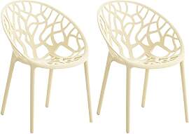 CLP Gartenstuhl 2er Set, stapelbar und wetterfest, 