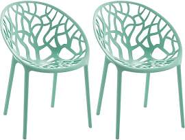CLP Gartenstuhl 2er Set, stapelbar und wetterfest, 
