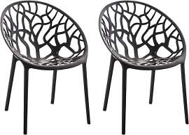 CLP Gartenstuhl 2er Set, stapelbar und wetterfest, 