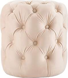 CLP Sitzhocker Samt rund Drancy, gepolstert mit