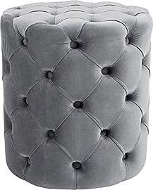 CLP Sitzhocker Samt rund Drancy, gepolstert mit