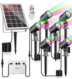 CLY Solarlampen für Außen, Solar Strahler RGB