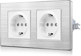 CNBINGO Aluminium Doppelsteckdose mit Spannkrallen 