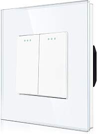 CNBINGO Rocker Lichtschalter 2 Fach 2 Weg Glas