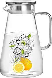 CNGLASS 1650ml Glaskrug Wasserkaraffe mit