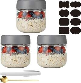 CNKHDZ 3 Stück Overnight Oats Gläser,Overnight