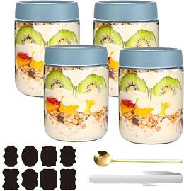 CNKHDZ 4 Stück Overnight Oats Gläser,Overnight