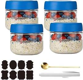 CNKHDZ 4 Stück Overnight Oats Gläser,Overnight