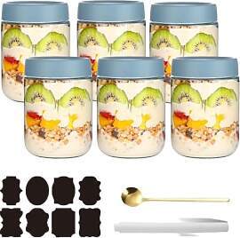 CNKHDZ 6 Stück Overnight Oats Gläser,Overnight