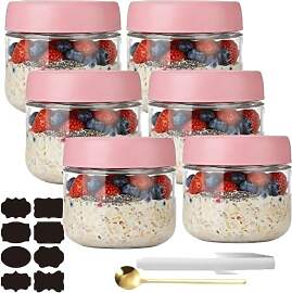 CNKHDZ 6 Stück Overnight Oats Gläser,Overnight
