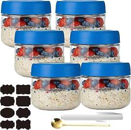 CNKHDZ 6 Stück Overnight Oats Gläser,Overnight