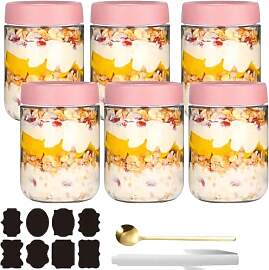 CNKHDZ 6 Stück Overnight Oats Gläser,Overnight