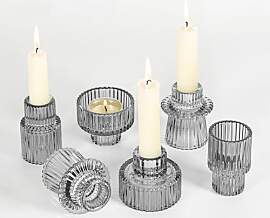 Cnwinu 6er Set Glas Kerzenhalter,2-in-1