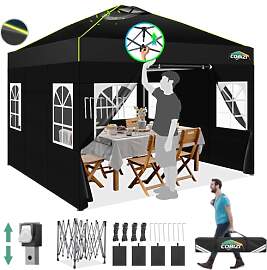 COBIZI Pavillon 3x3m Wasserdicht Stabil Winterfest 