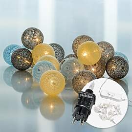 Cobus CozyHome Cotton Ball blau Lichterkette innen 