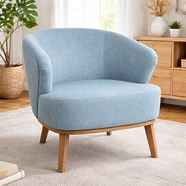 Cocktailsessel ROBI - Microfaser CLOUD pastellblau