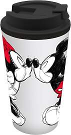 Coffee to go Becher Mickey Kiss Sketch rot 400ml | 