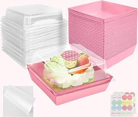 CoKeeSun 30 Stück Kuchen Transportbox Pappe,12cm