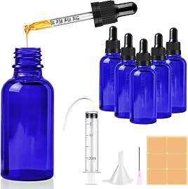CoKeeSun 5 Stück 50ml Glasflasche mit Pipette,