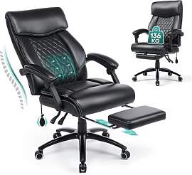 COLAMY Chefsessel Ergonomisch mit Fußstütze,