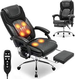 COLAMY Ergonomischer Chefsessel aus Leder mit