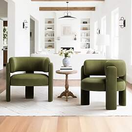 COLAMY Modern Velvet Ohrensessel 2er Set,