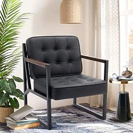 COLAMY Ohrensessel Sessel Wohnzimmer, Leder Accent 